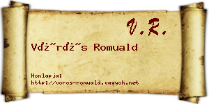 Vörös Romuald névjegykártya