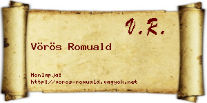 Vörös Romuald névjegykártya