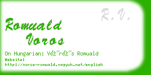 romuald voros business card